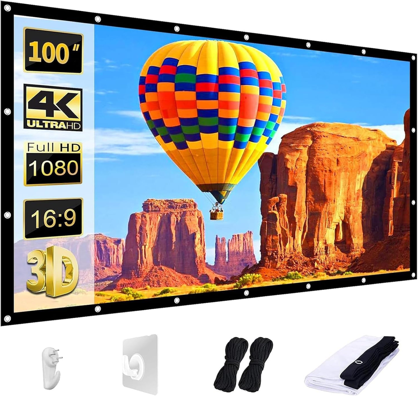120" Foldable Washable Projector Screen - Double Sided - Home Theater - PREMA TIME - Prema Time