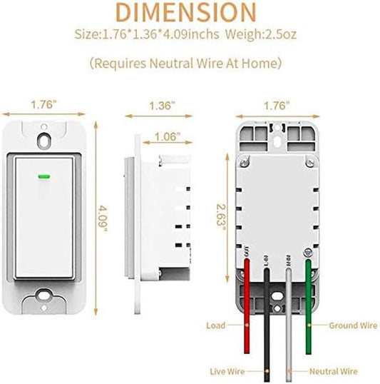 bekca Smart WiFi Light Switch 2-Pack with Alexa Control | Timer Schedule - PREMA TIME - Prema Time