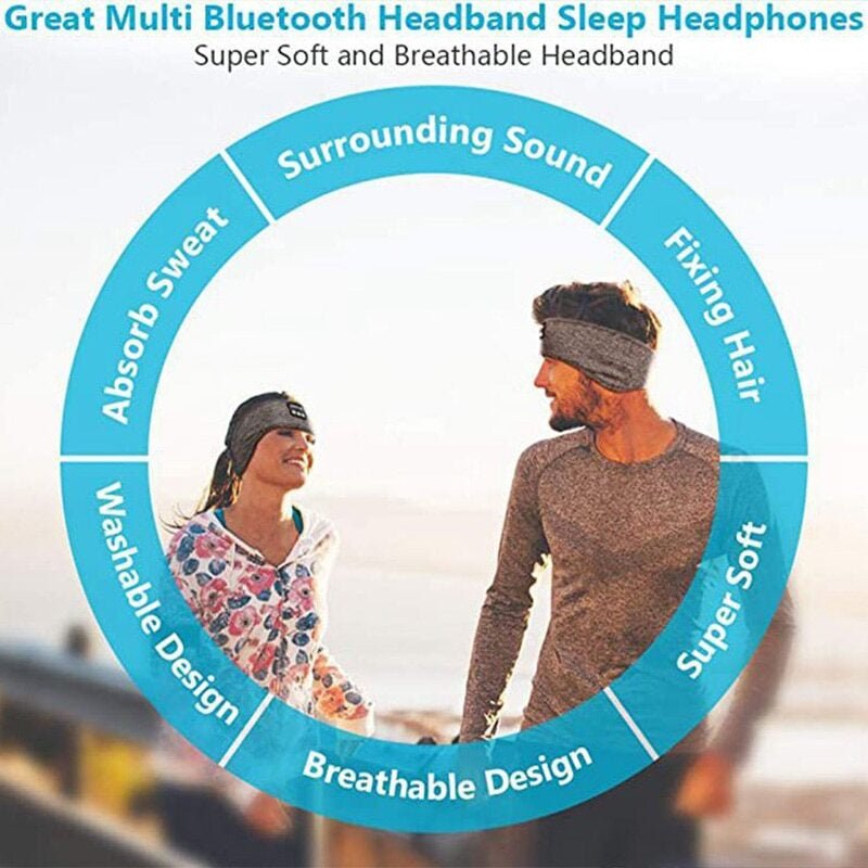 Bluetooth Sleep Headphones Headband Ultra Soft Wireless Music Sleeping Mask - PREMA TIME - Prema Time