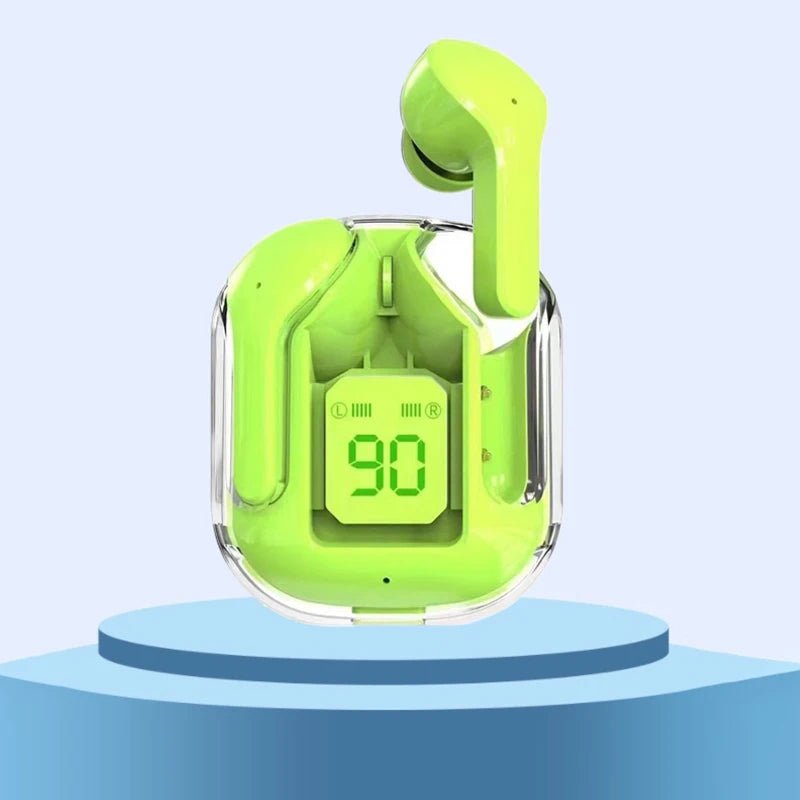 TWS Wireless Earphones Transparent Bluetooth ENC Sports Headphones LED Display Stereo Sound - PREMA TIME - Prema Time