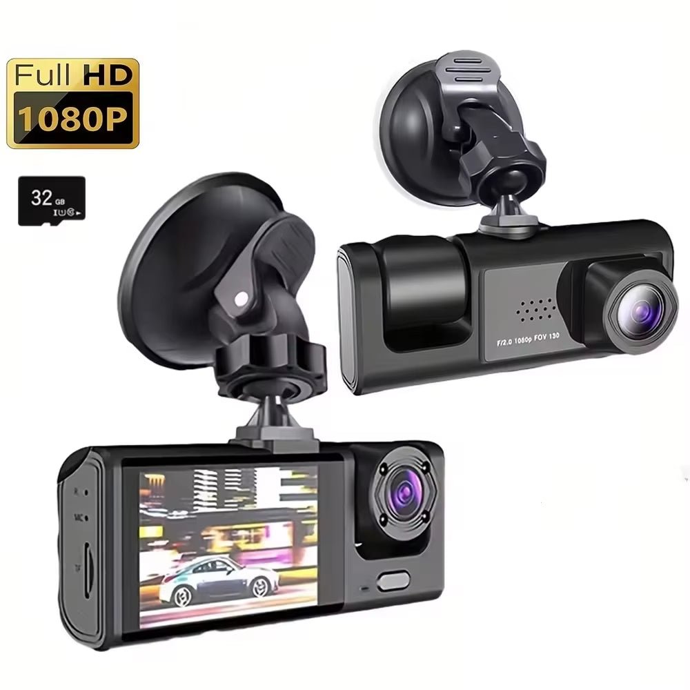 Premier 3-Camera Dash Cam with IR Night Vision & Loop Recording - Prema Time