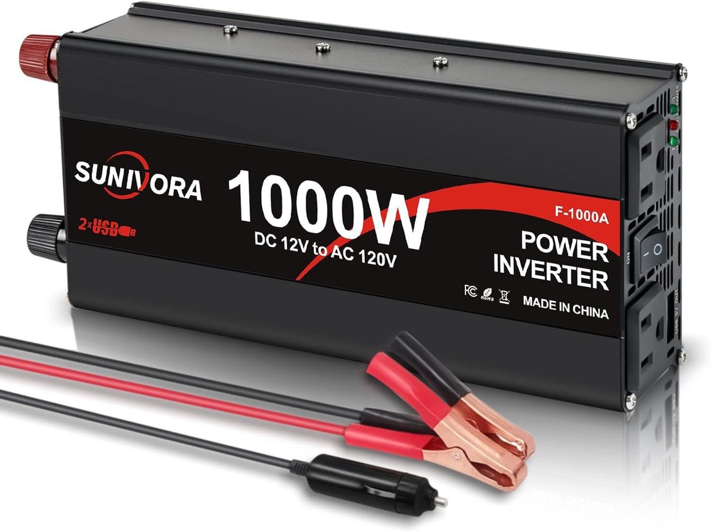 2000W Power Inverter 12V to 110V AC with LCD Display & Dual USB Ports - PREMA TIME - Prema Time