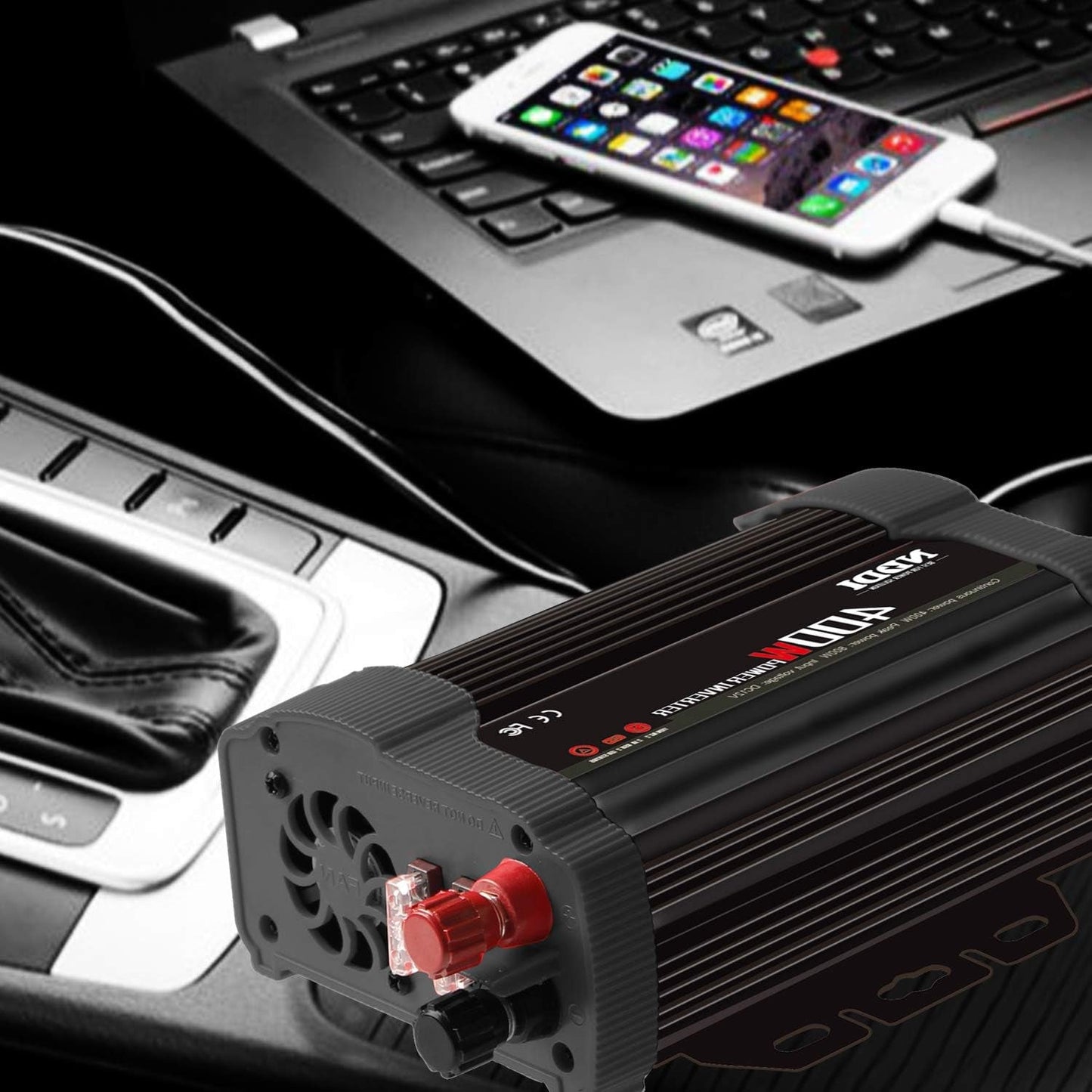 400W Car Power Inverter DC 12V to 110V AC with Dual USB Ports & Cigarette Lighter - PREMA TIME - Prema Time