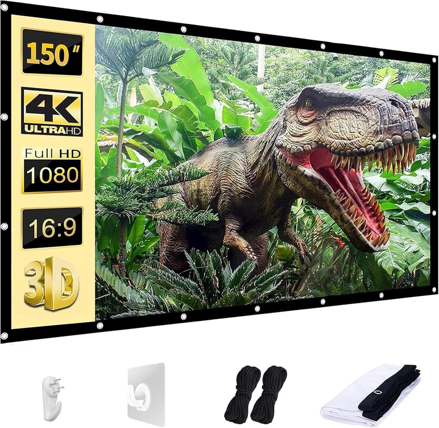 120" Foldable Washable Projector Screen - Double Sided - Home Theater - PREMA TIME - Prema Time