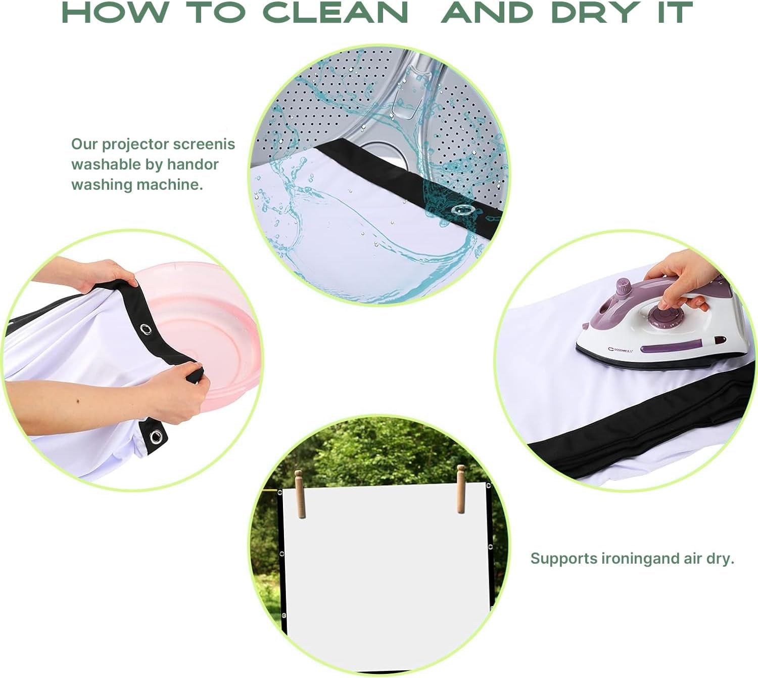 120" Foldable Washable Projector Screen - Double Sided - Home Theater - PREMA TIME - Prema Time