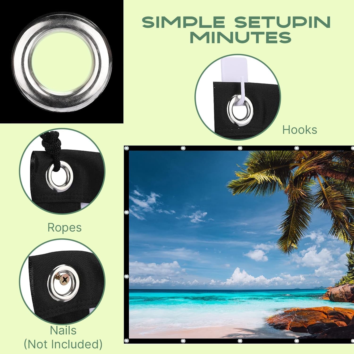 120" Foldable Washable Projector Screen - Double Sided - Home Theater - PREMA TIME - Prema Time