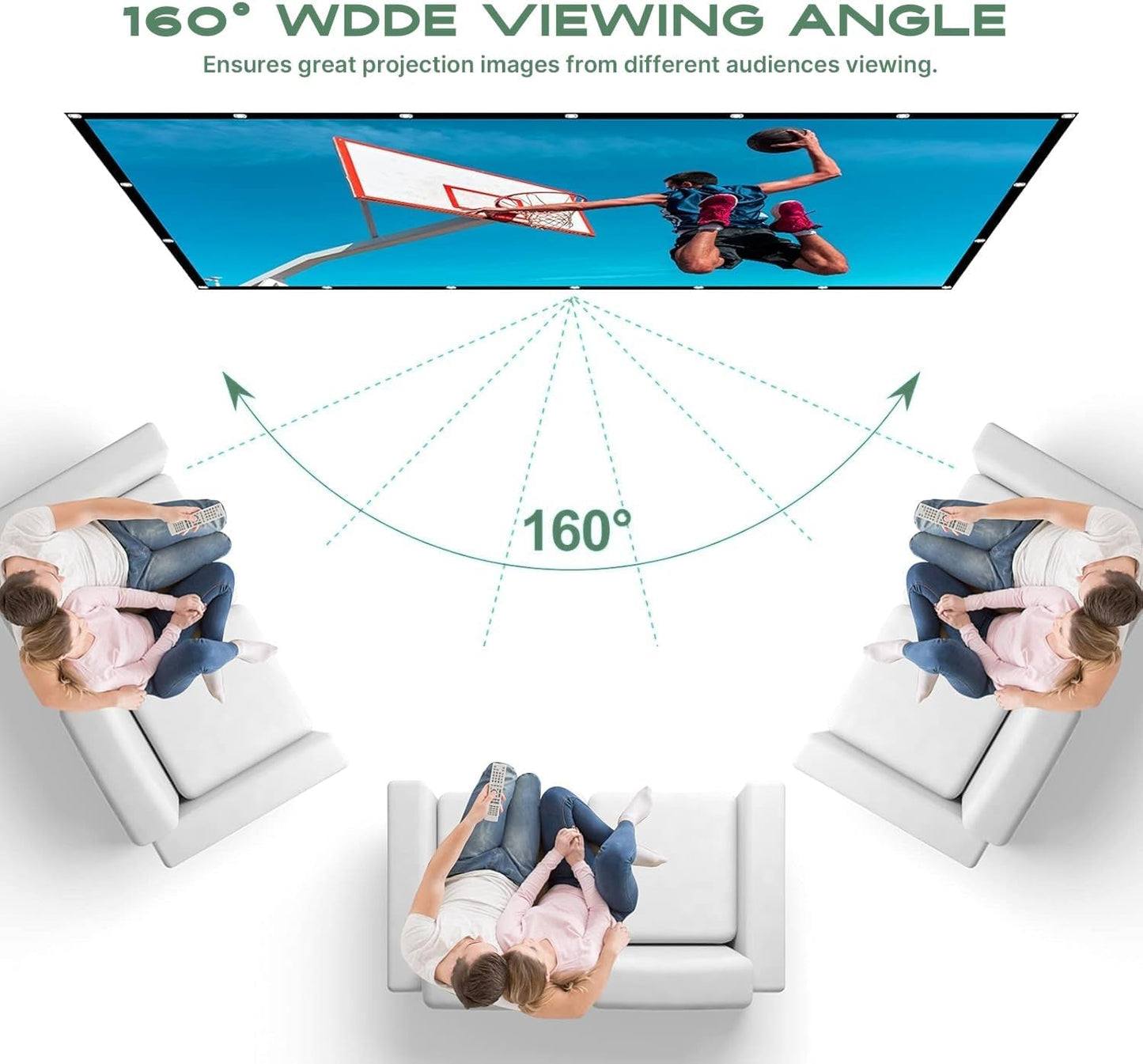 120" Foldable Washable Projector Screen - Double Sided - Home Theater - PREMA TIME - Prema Time