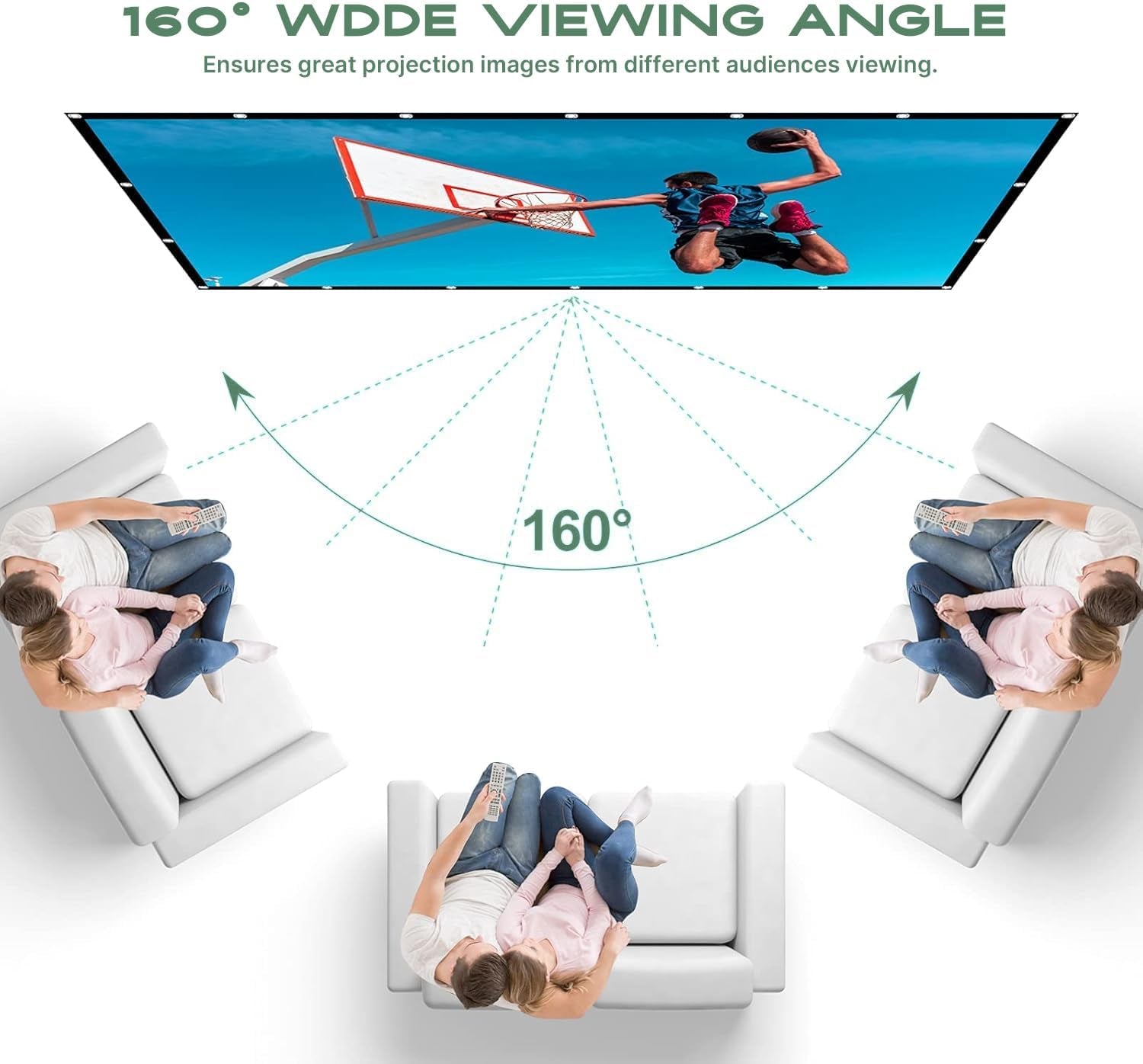 120" Foldable Washable Projector Screen - Double Sided - Home Theater - PREMA TIME - Prema Time