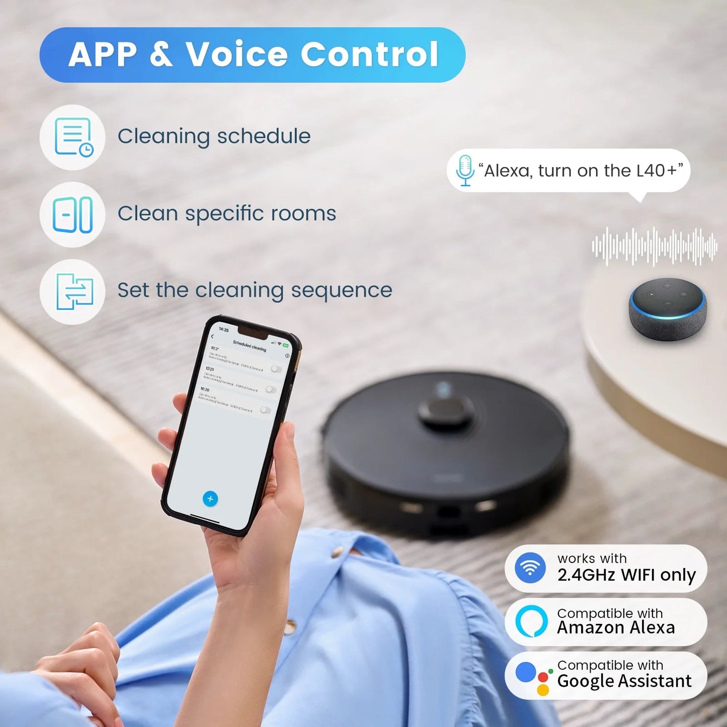 AIRROBO L40+ 3-in-1 Robot Vacuum Mop Combo w/ Self-Empty Bin - LiDAR Nav 3000Pa - Prema Time