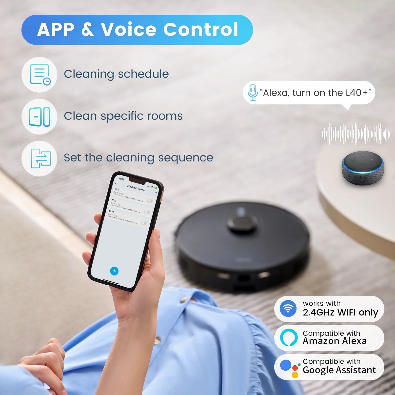 AIRROBO L40+ 3-in-1 Robot Vacuum Mop Combo w/ Self-Empty Bin - LiDAR Nav 3000Pa - Prema Time