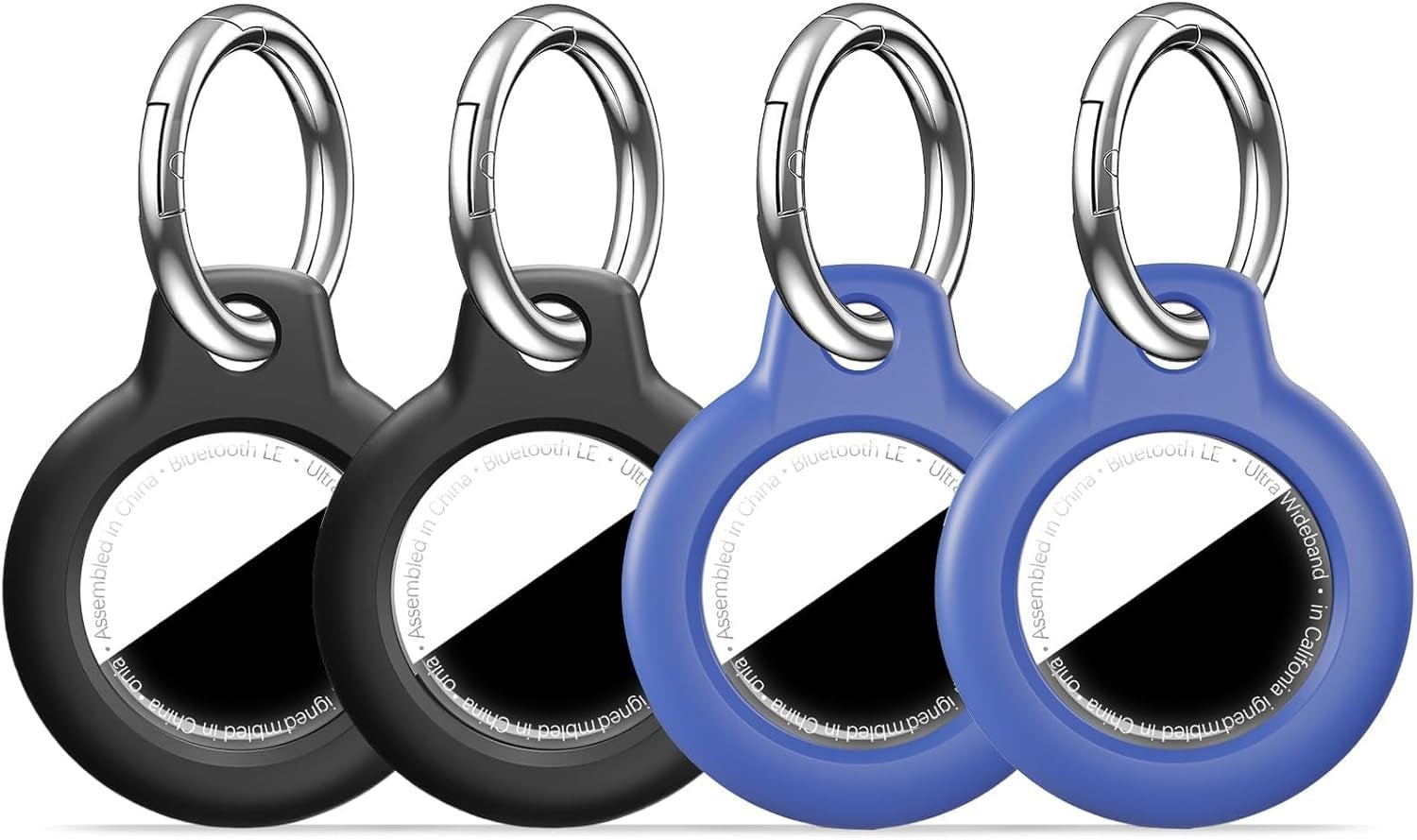 Shockproof AirTag Holder Case w/ Keychain - Anti-Scratch Cover 1/2/4 Pack Black - Prema Time