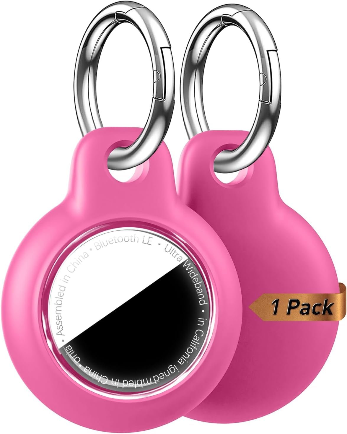 Shockproof AirTag Holder Case w/ Keychain - Anti-Scratch Cover 1/2/4 Pack Black - Prema Time