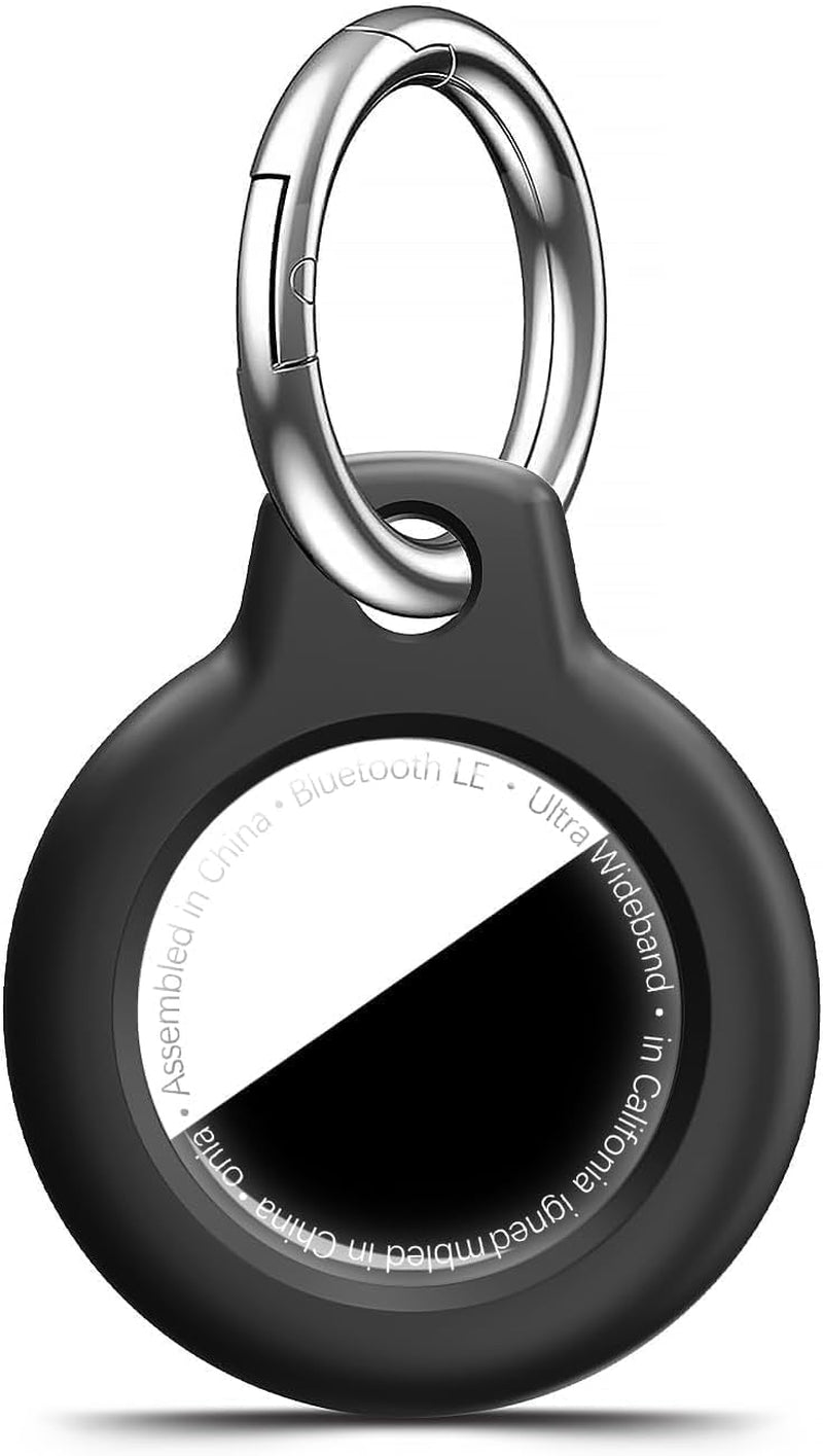 Shockproof AirTag Holder Case w/ Keychain - Anti-Scratch Cover 1/2/4 Pack Black - Prema Time