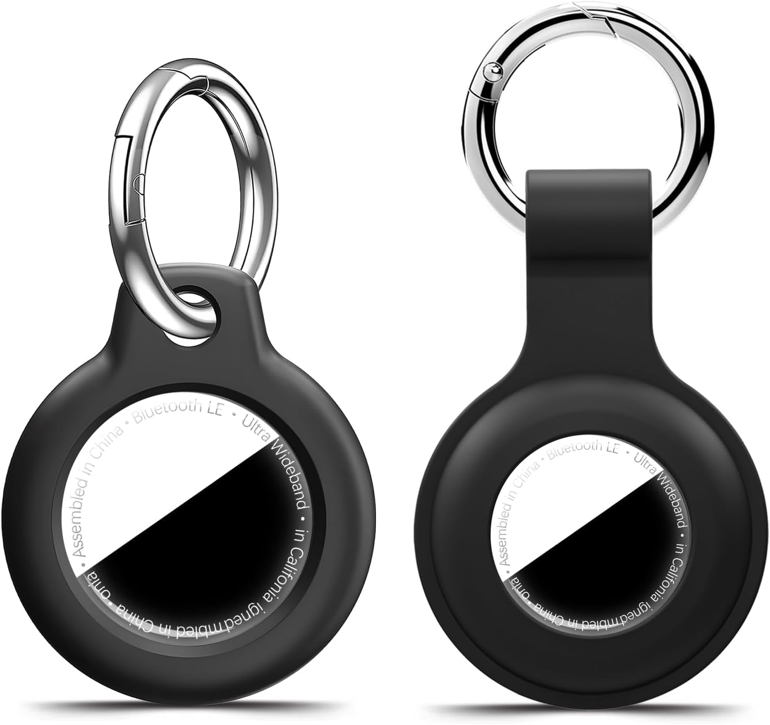 Shockproof AirTag Holder Case w/ Keychain - Anti-Scratch Cover 1/2/4 Pack Black - Prema Time