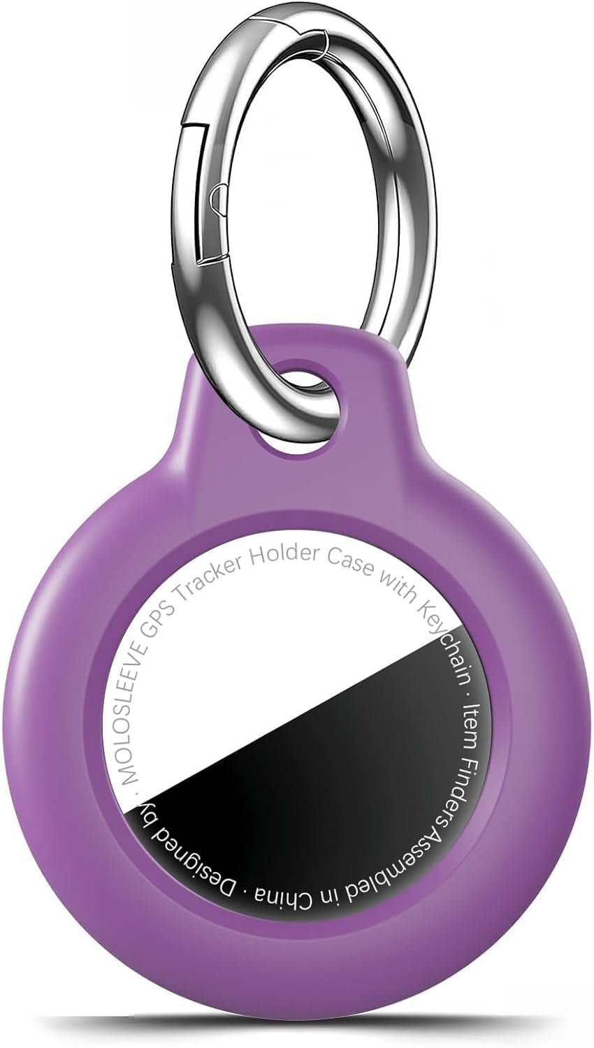 Shockproof AirTag Holder Case w/ Keychain - Anti-Scratch Cover 1/2/4 Pack Black - Prema Time