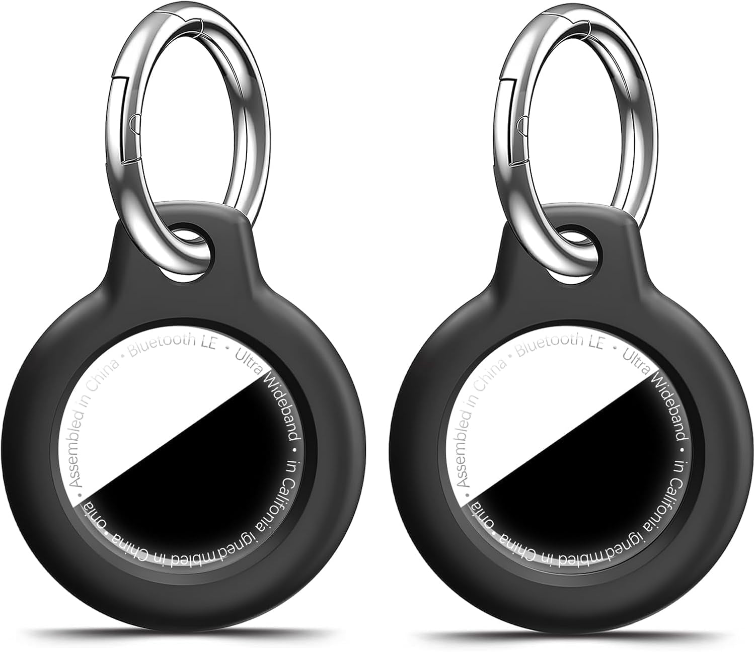 Shockproof AirTag Holder Case w/ Keychain - Anti-Scratch Cover 1/2/4 Pack Black - Prema Time