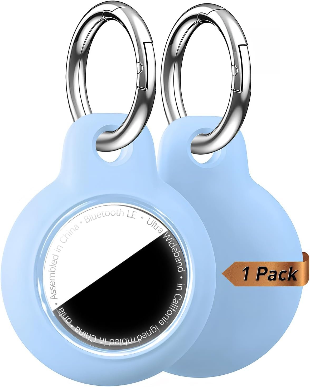 Shockproof AirTag Holder Case w/ Keychain - Anti-Scratch Cover 1/2/4 Pack Black - Prema Time