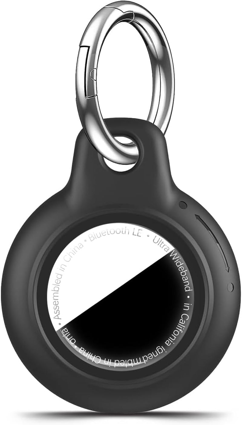 Shockproof AirTag Holder Case w/ Keychain - Anti-Scratch Cover 1/2/4 Pack Black - Prema Time