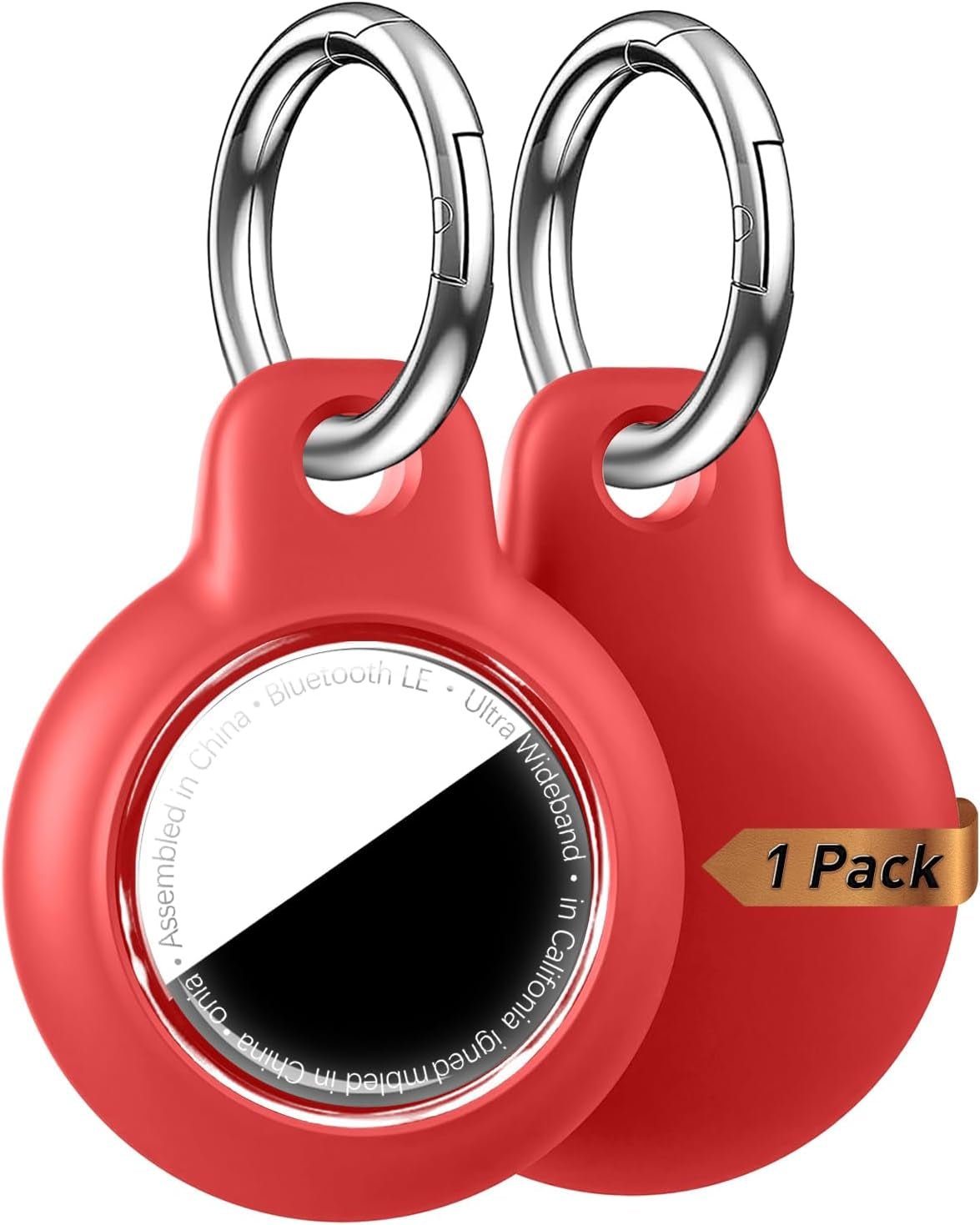 Shockproof AirTag Holder Case w/ Keychain - Anti-Scratch Cover 1/2/4 Pack Black - Prema Time