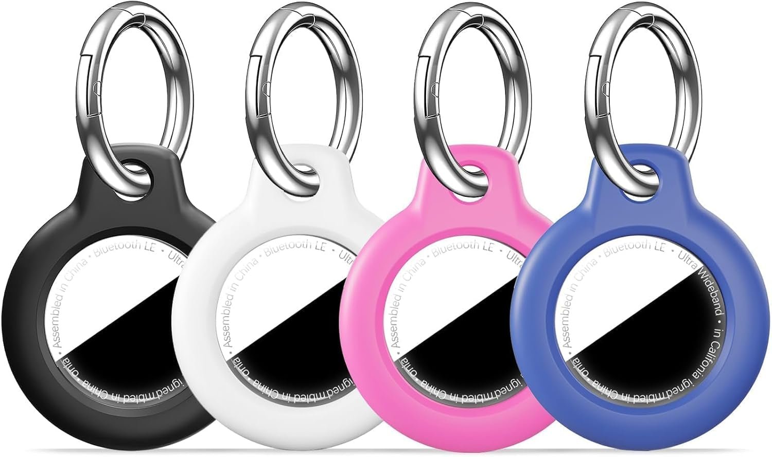 Shockproof AirTag Holder Case w/ Keychain - Anti-Scratch Cover 1/2/4 Pack Black - Prema Time