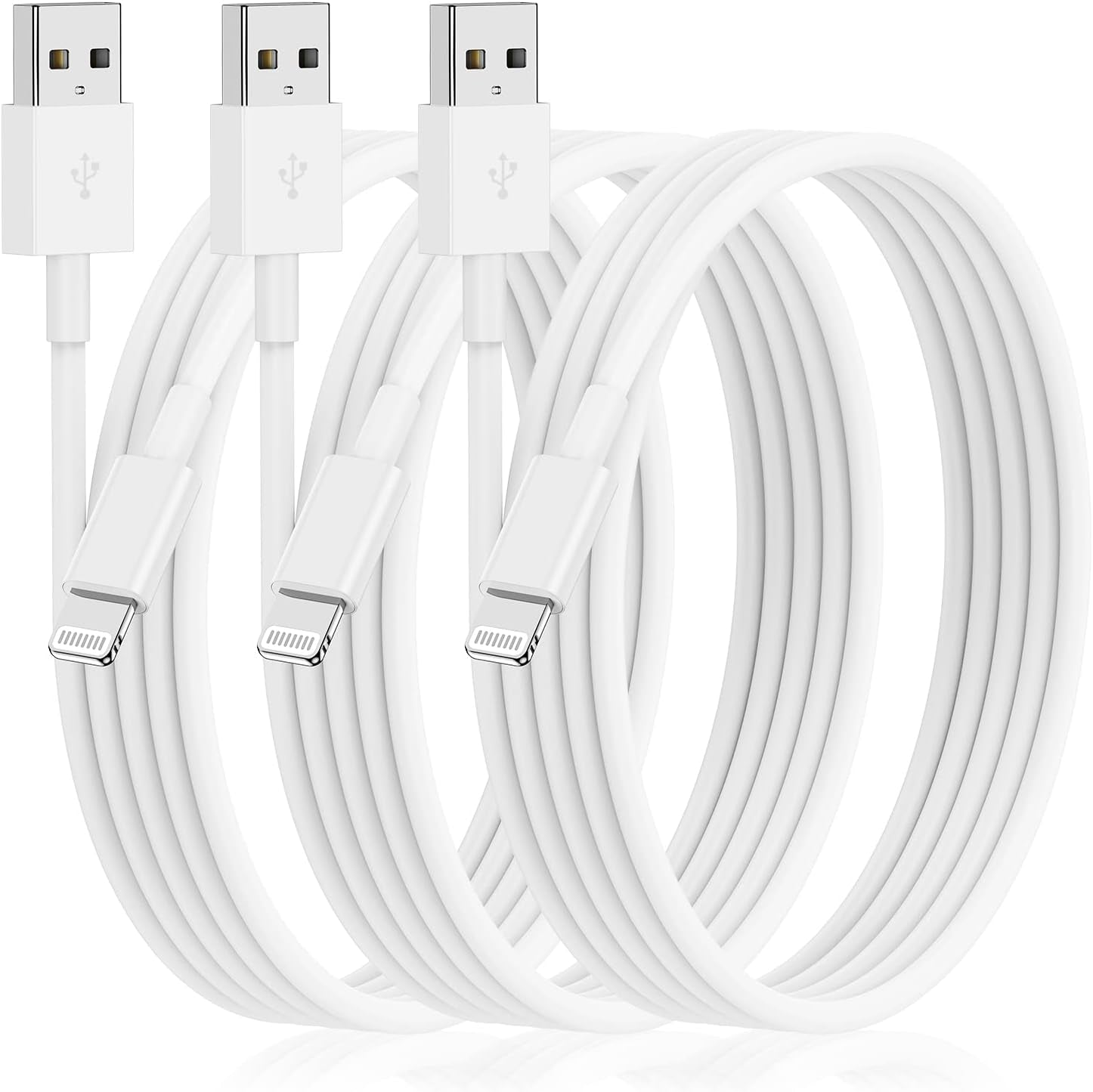 3-Pack 6ft iPhone Lightning Cable - Fast Charging for iPhone 14/13/12 - PREMA TIME - Prema Time