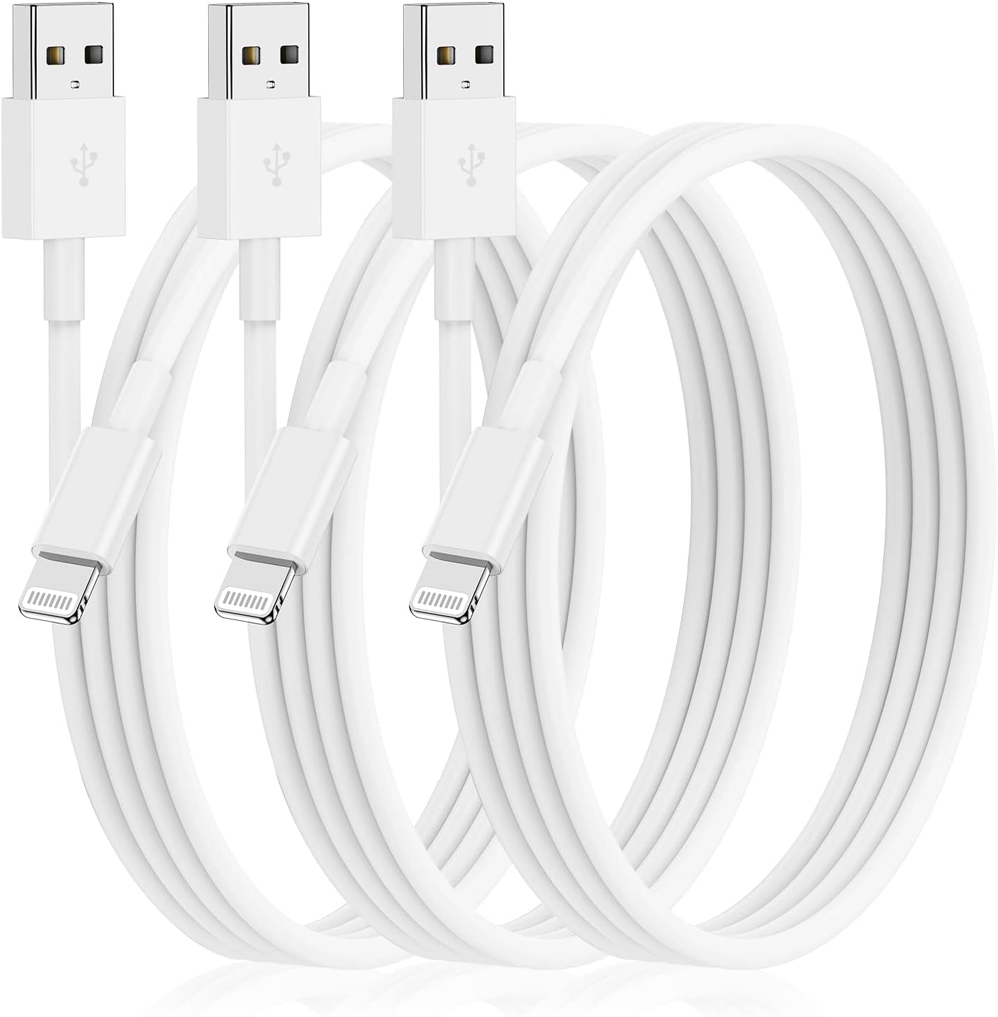 3-Pack 6ft iPhone Lightning Cable - Fast Charging for iPhone 14/13/12 - PREMA TIME - Prema Time