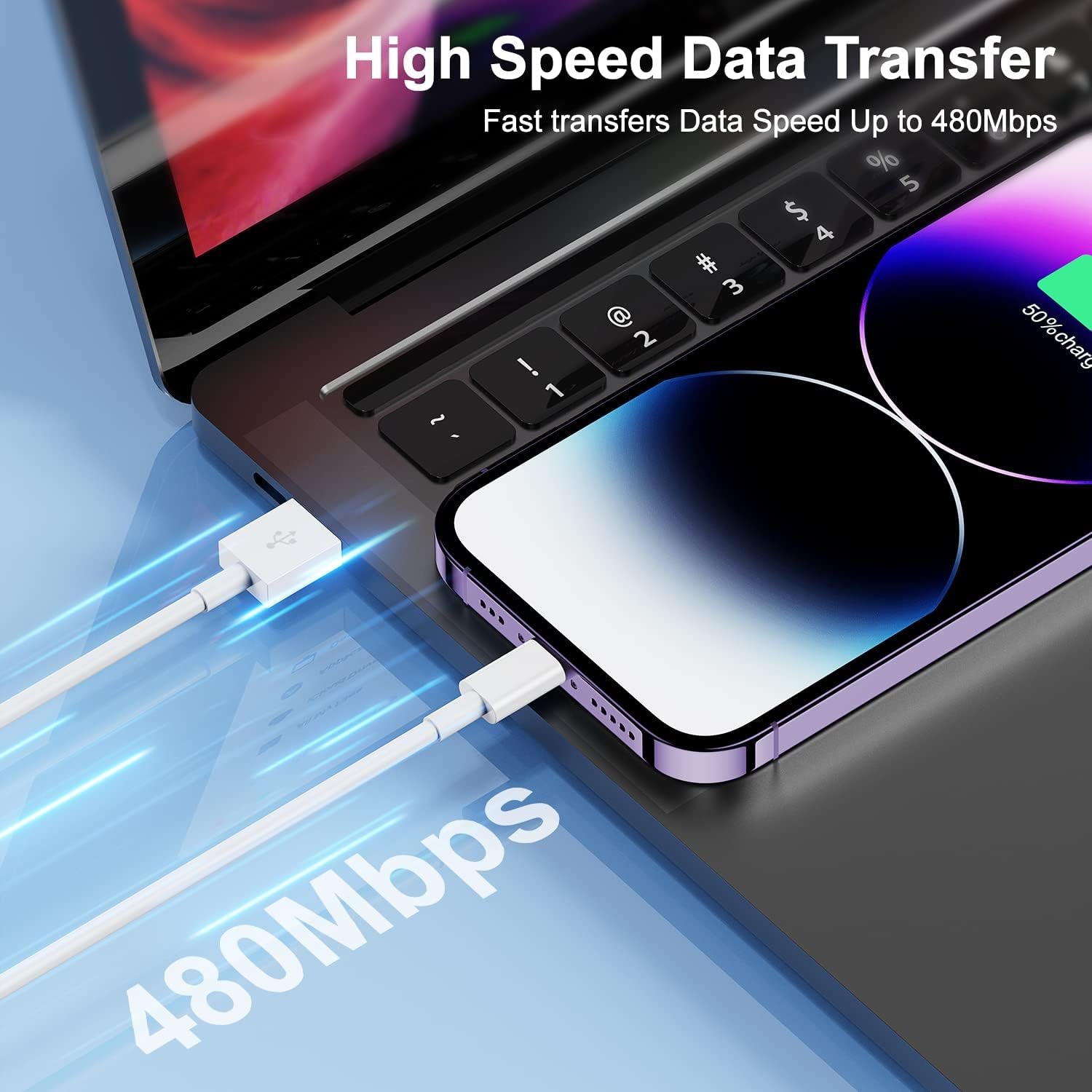 3-Pack 6ft iPhone Lightning Cable - Fast Charging for iPhone 14/13/12 - PREMA TIME - Prema Time