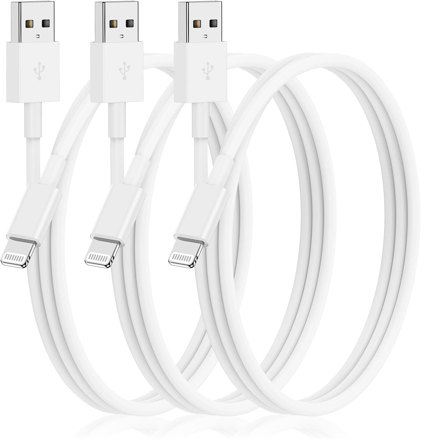 3-Pack 6ft iPhone Lightning Cable - Fast Charging for iPhone 14/13/12 - PREMA TIME - Prema Time