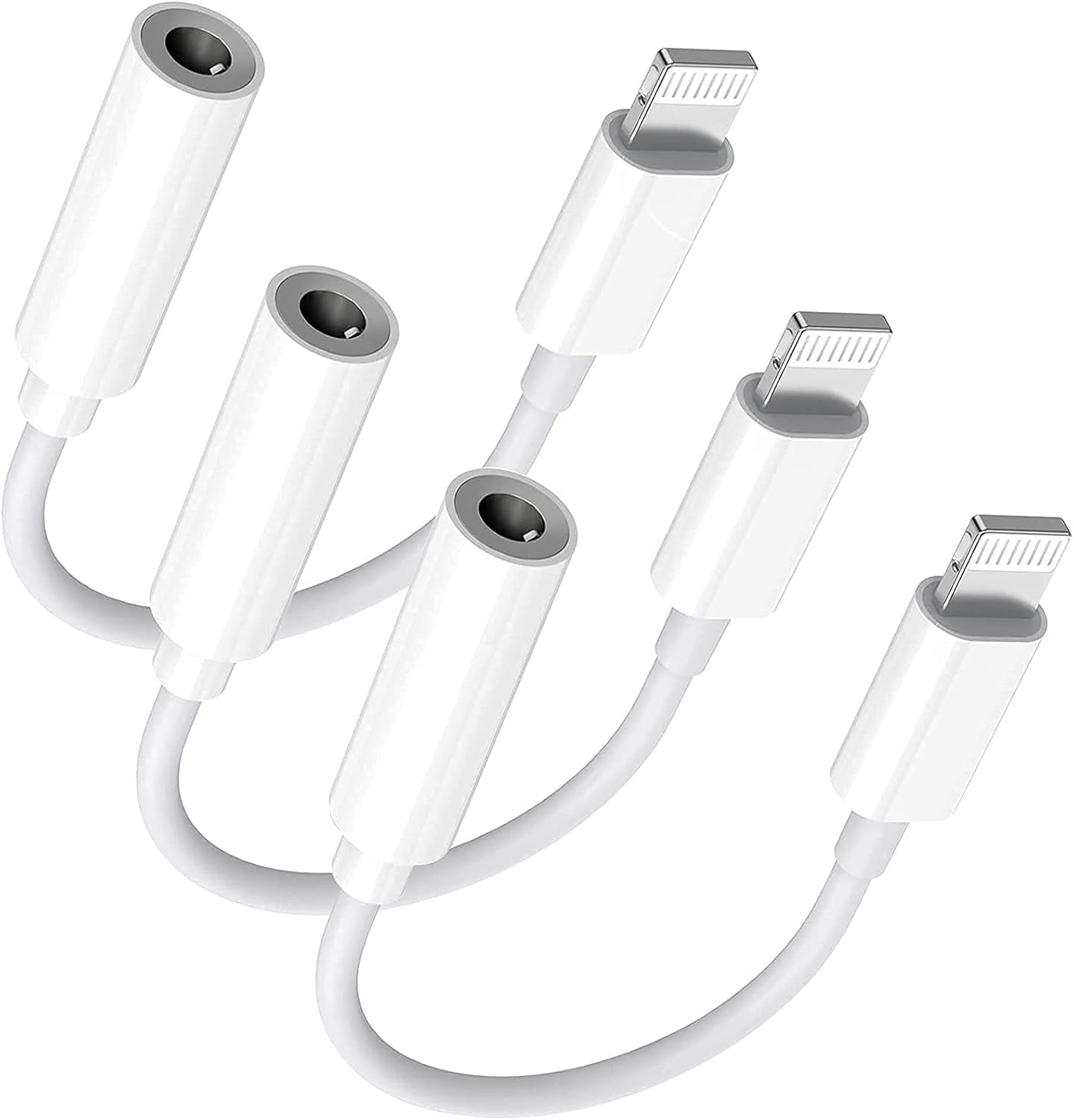 Apple MFi Certified Lightning to 3.5mm Adapter 3-Pack - iPhone Headphone Jack Dongle - PREMA TIME - Prema Time
