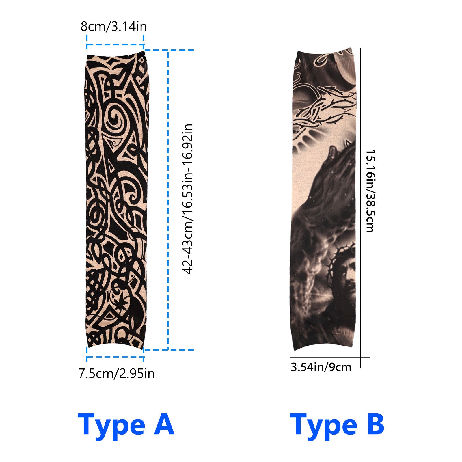 ARMORAY 5 - 10 Pcs Fake Temporary Tattoo Arm Sleeves Stockings Cool Women Men Unisex UV Protection - PREMA TIME - Prema Time