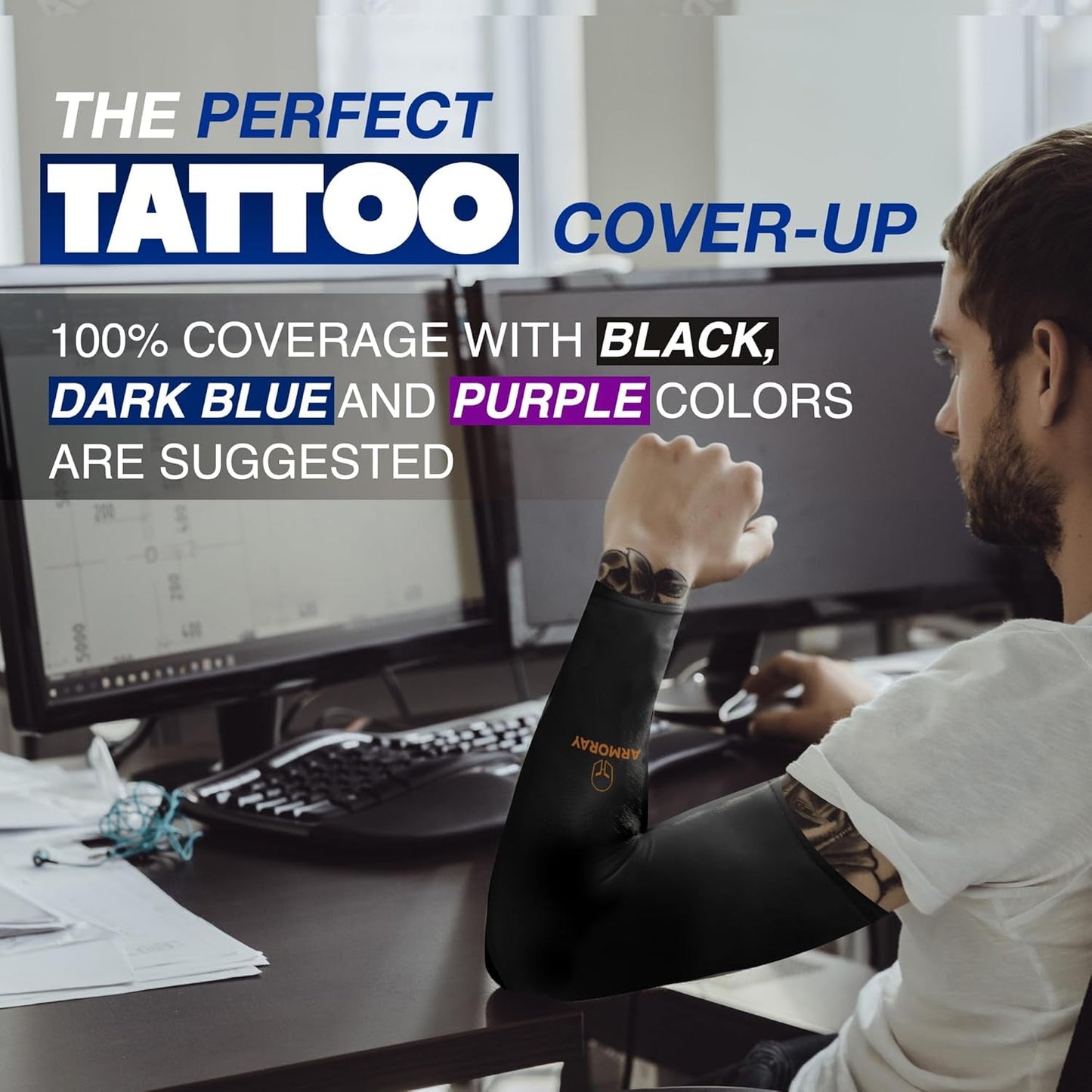 Arm Sleeves Men Women - Tattoo Cover Up Cooling Sports Basketball Golf | PREMA TIME - Prema Time