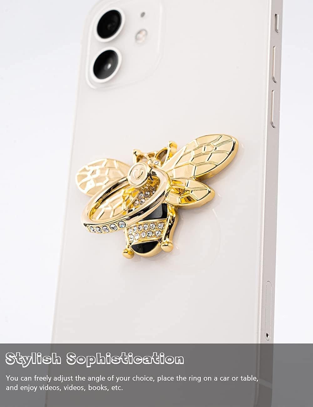 Bee Phone Ring Holder - Crystal Rhinestone Grip Stand for iPhone & Android - PREMA TIME - Prema Time