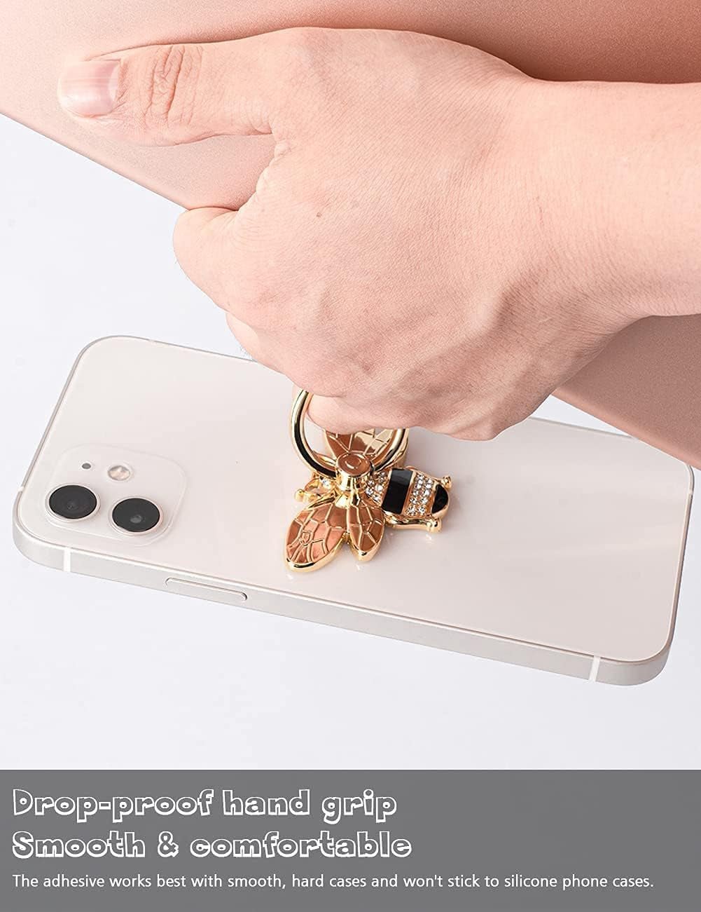 Bee Phone Ring Holder - Crystal Rhinestone Grip Stand for iPhone & Android - PREMA TIME - Prema Time