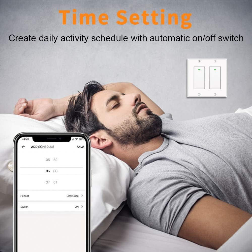 bekca Smart WiFi Light Switch 2-Pack with Alexa Control | Timer Schedule - PREMA TIME - Prema Time