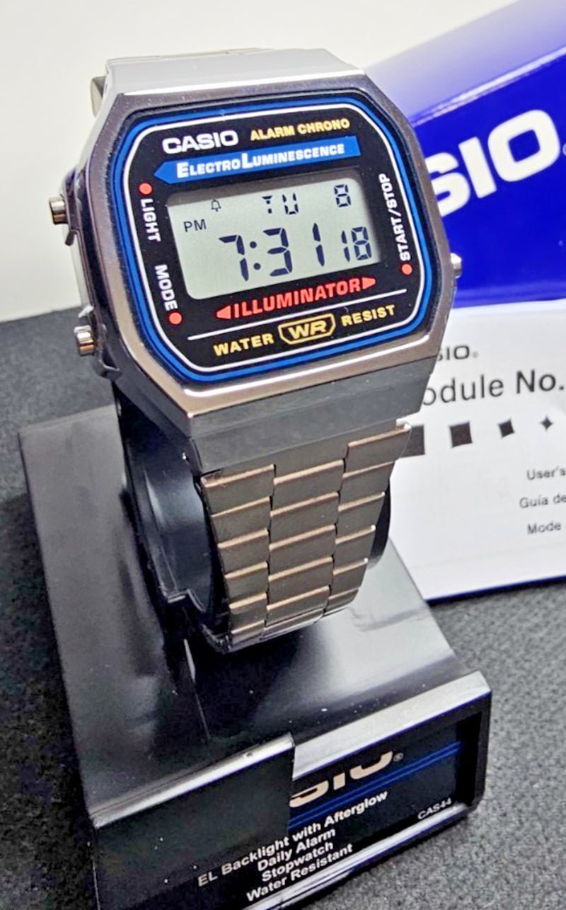 CASIO: A168WA - 1W - Vintage - Digital - Stainless Steel - Unisex Wrist Watch - Prema Time