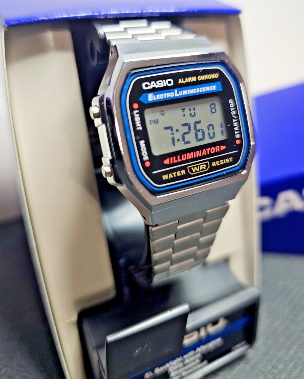 CASIO: A168WA - 1W - Vintage - Digital - Stainless Steel - Unisex Wrist Watch - Prema Time