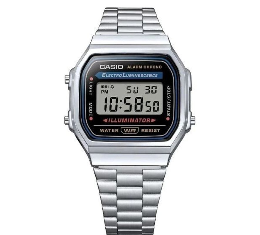 CASIO: A168WA - 1W - Vintage - Digital - Stainless Steel - Unisex Wrist Watch - Prema Time