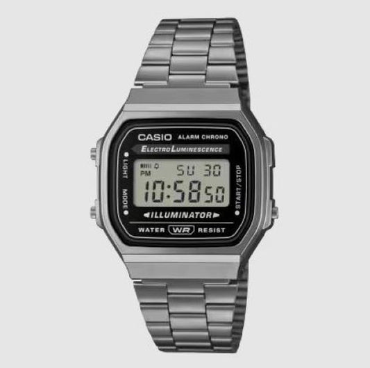 CASIO A168WGG - 1A Vintage Digital Watch Gray Ion - PREMA TIME - Prema Time