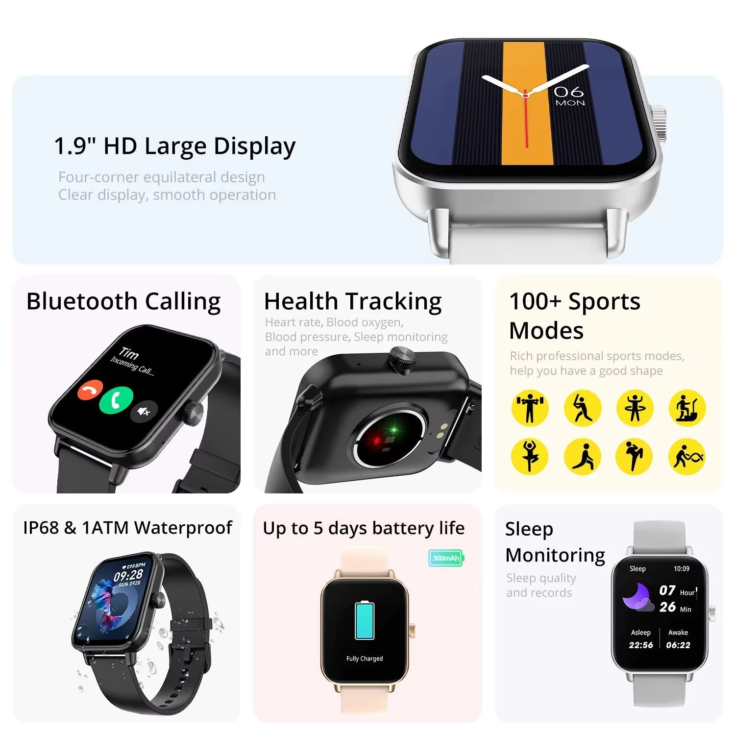 COLMI P81 Voice Calling Smart Watch Ultra 1.9 HD Screen 24H Health Monitor 100+ Sports Modes - PREMA TIME - Prema Time