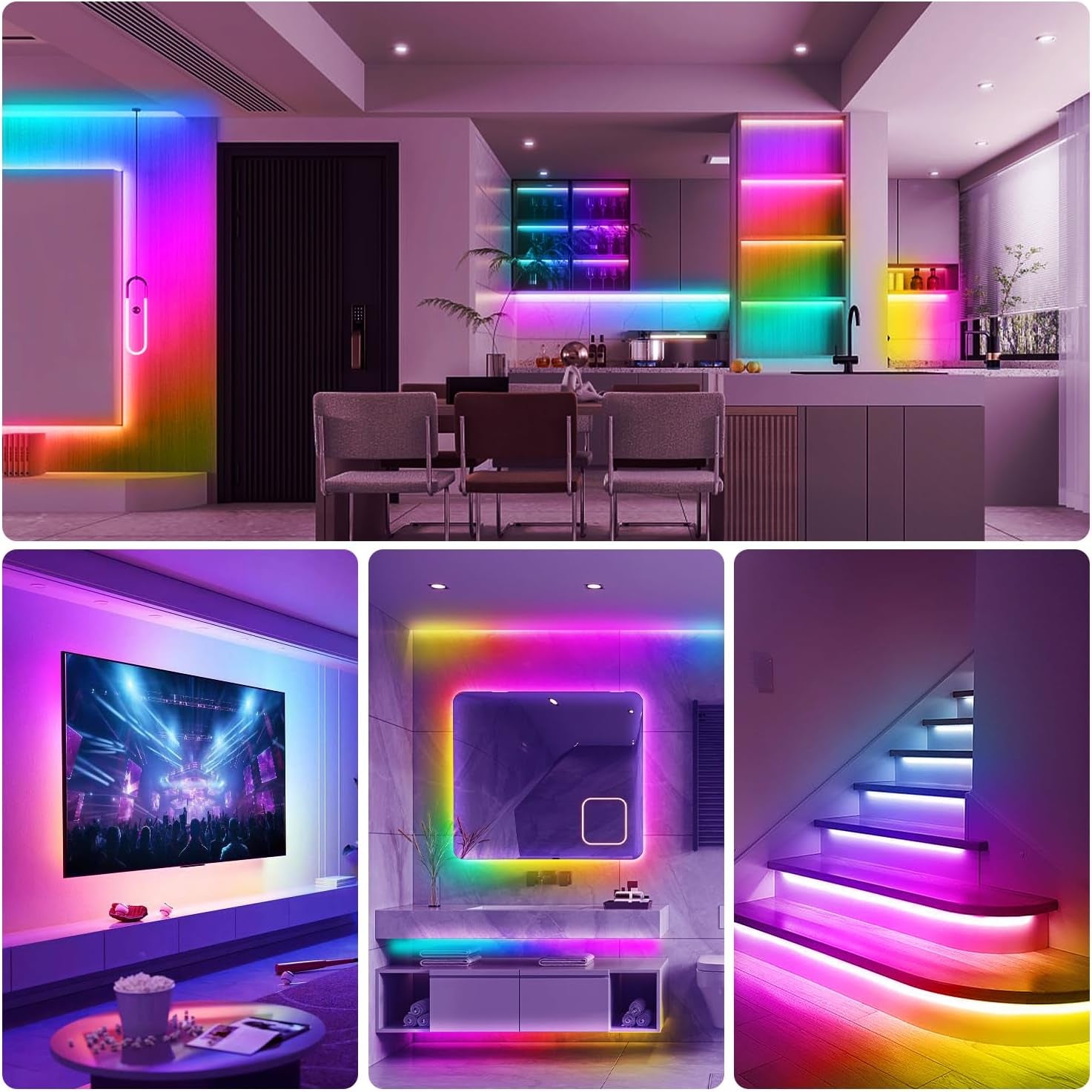 16.4ft Smart IC LED Strip Lights - Music Sync App Control RGB 24V 5050 - Prema Time