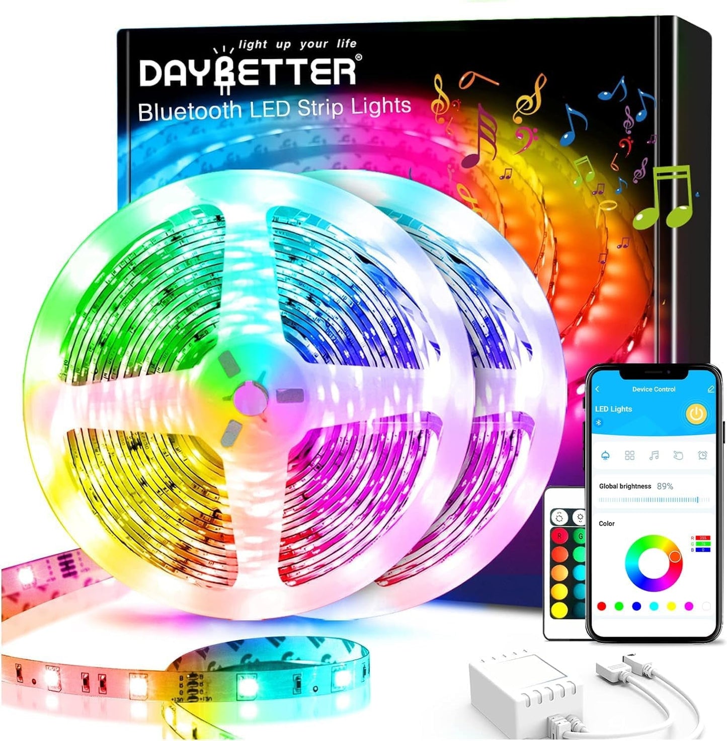 16.4ft Smart IC LED Strip Lights - Music Sync App Control RGB 24V 5050 - Prema Time
