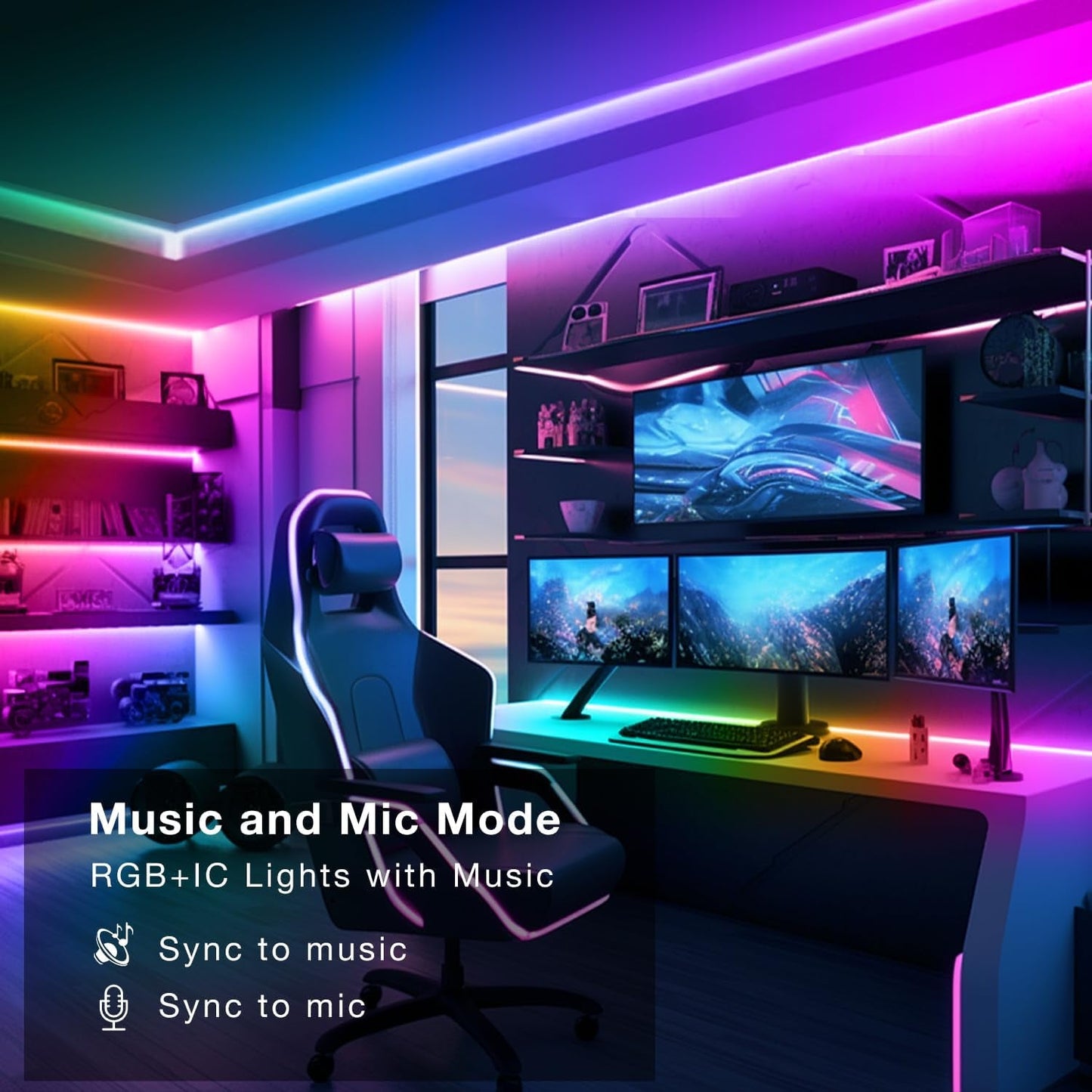 16.4ft Smart IC LED Strip Lights - Music Sync App Control RGB 24V 5050 - Prema Time