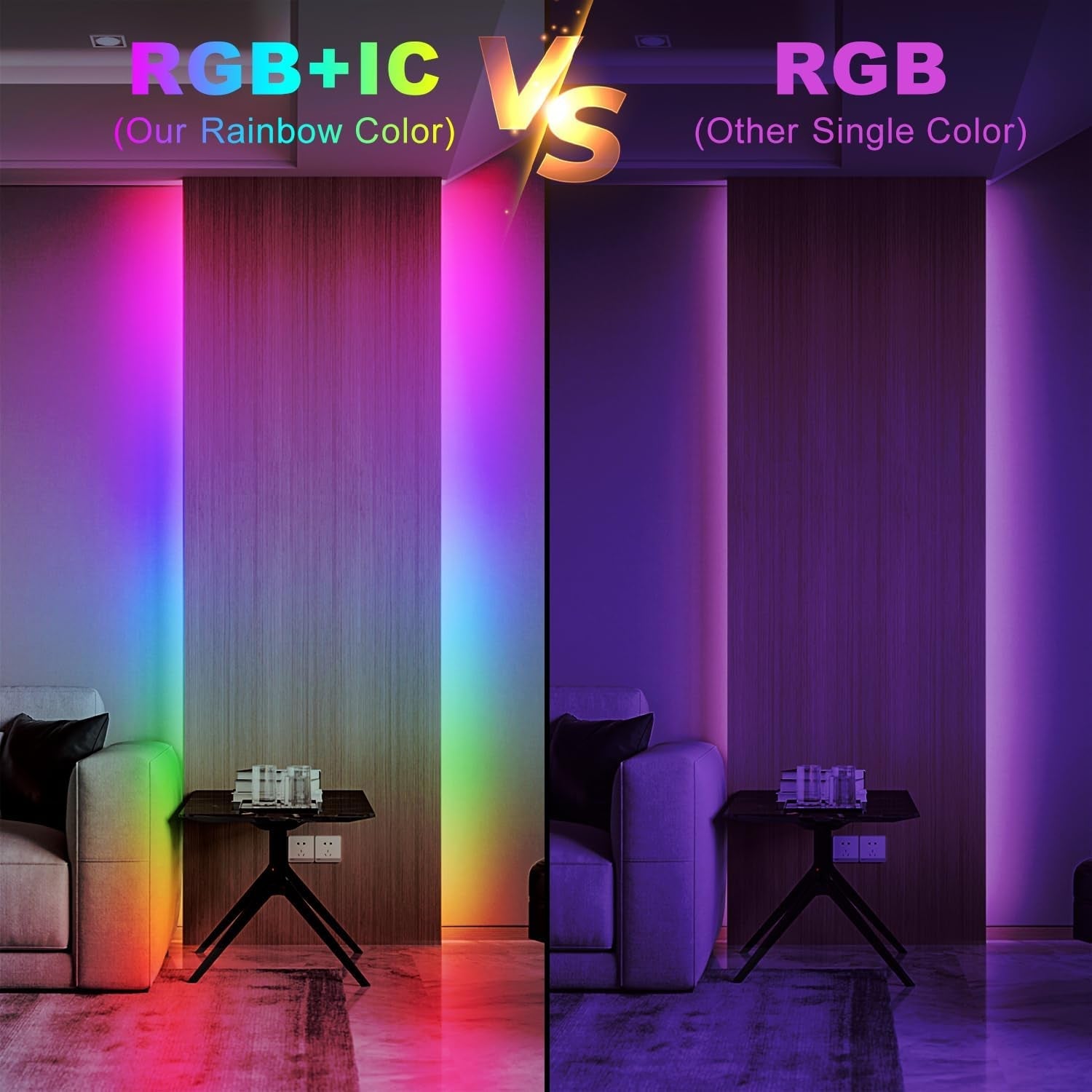 16.4ft Smart IC LED Strip Lights - Music Sync App Control RGB 24V 5050 - Prema Time