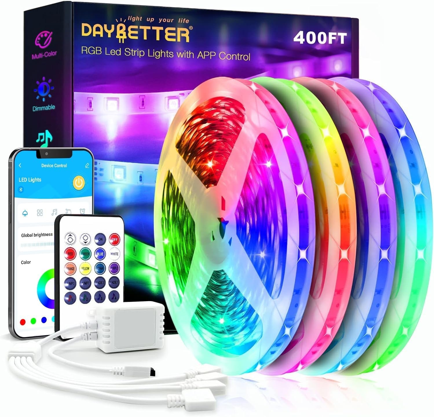16.4ft Smart IC LED Strip Lights - Music Sync App Control RGB 24V 5050 - Prema Time