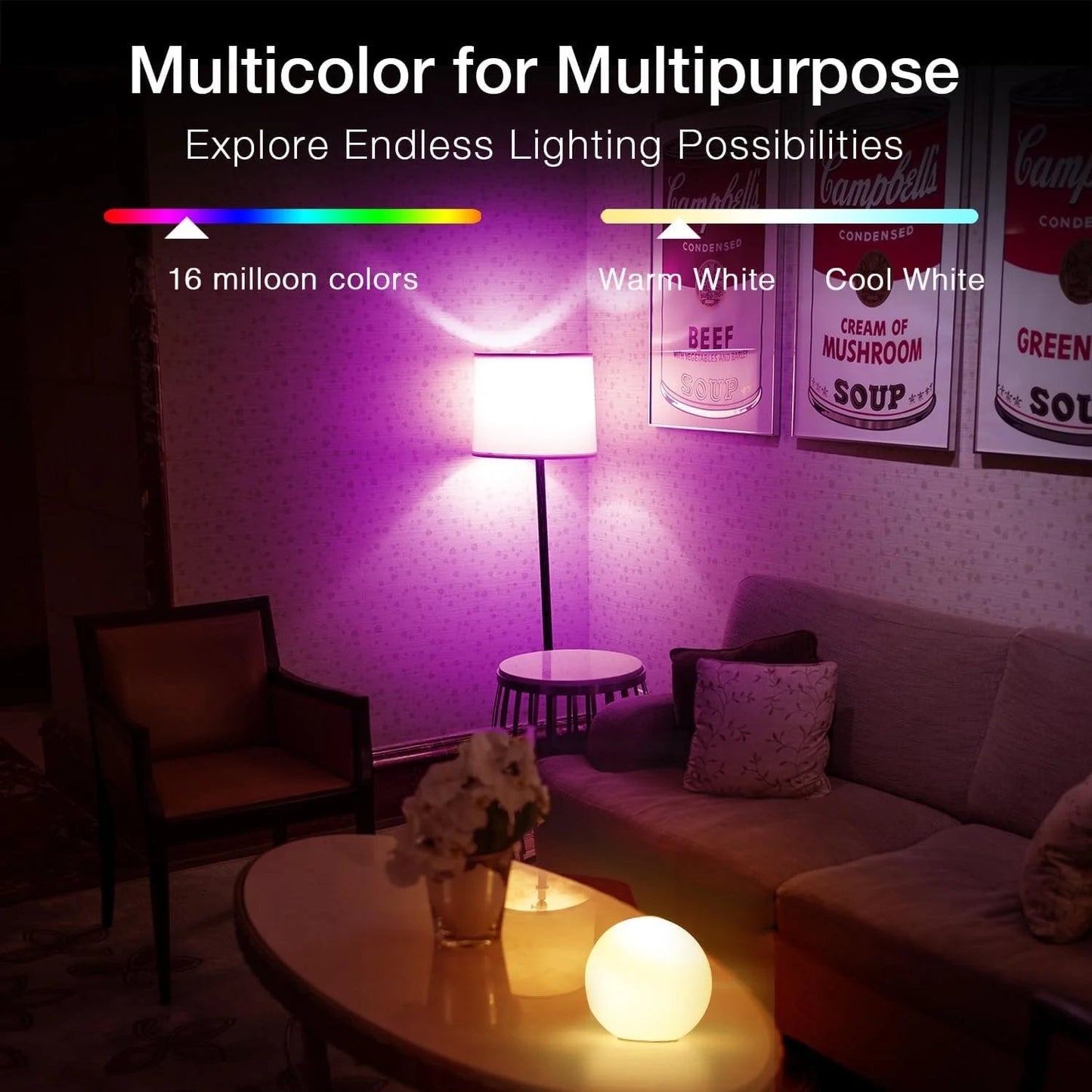 DAYBETTER Smart Light Bulbs WiFi Color Changing LED 9W 60W Equivalent A19 E26 2.4GHz 6 - Pack - PREMA TIME - Prema Time