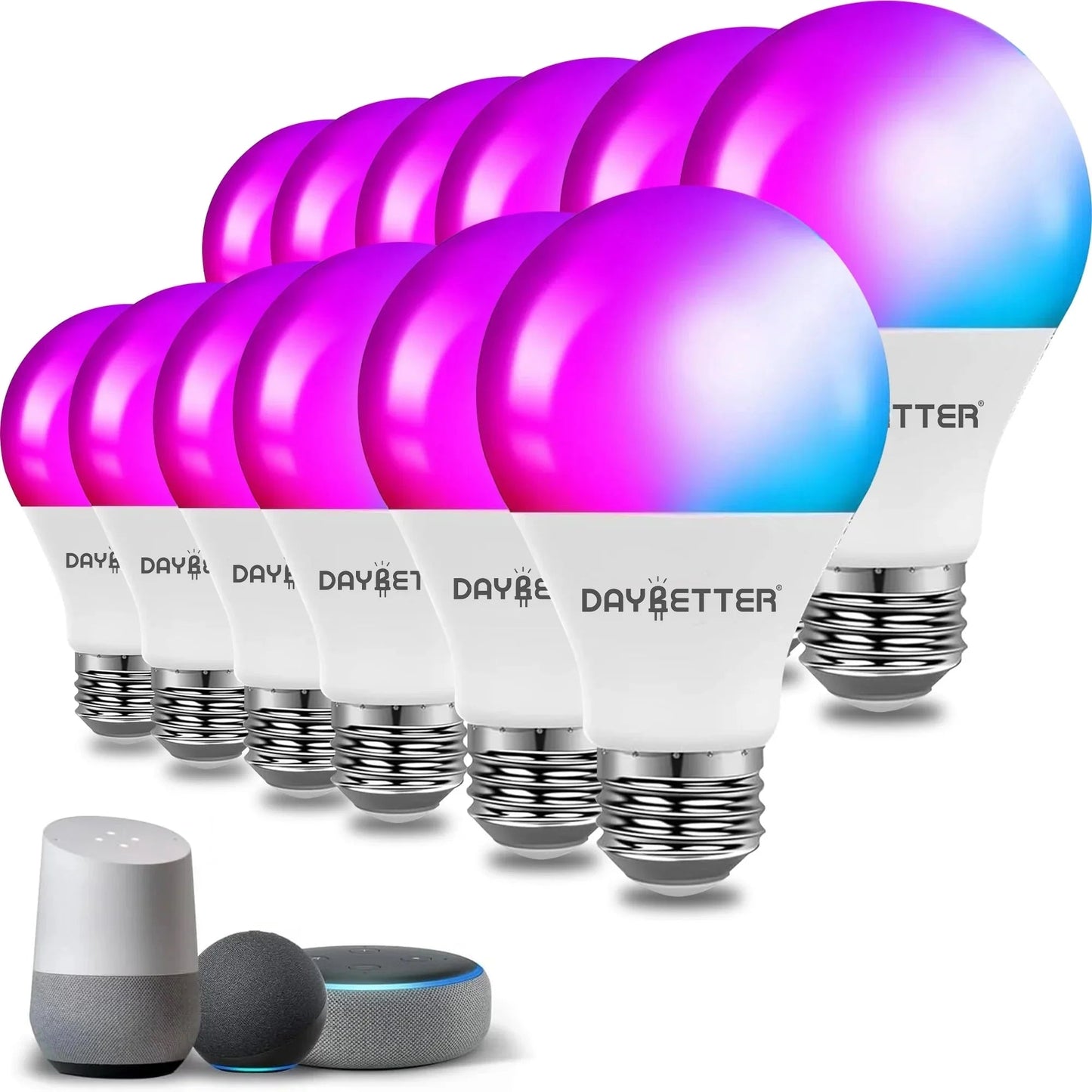 DAYBETTER Smart Light Bulbs WiFi Color Changing LED 9W 60W Equivalent A19 E26 2.4GHz 6 - Pack - PREMA TIME - Prema Time