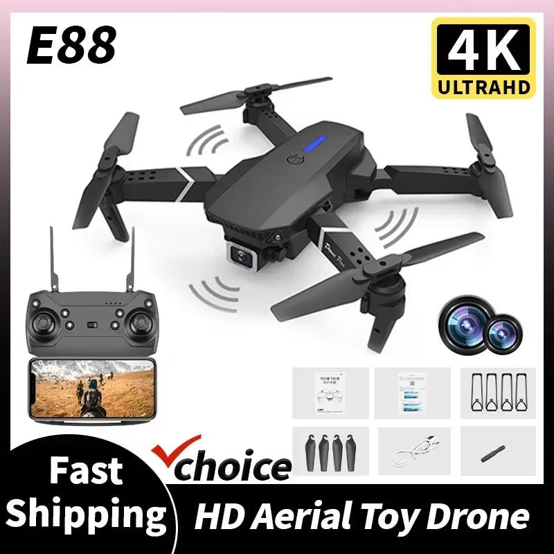 E88 Pro RC Drone 4K - Dual HD Camera Quadcopter with WiFi & Height Hold Technology - Prema Time
