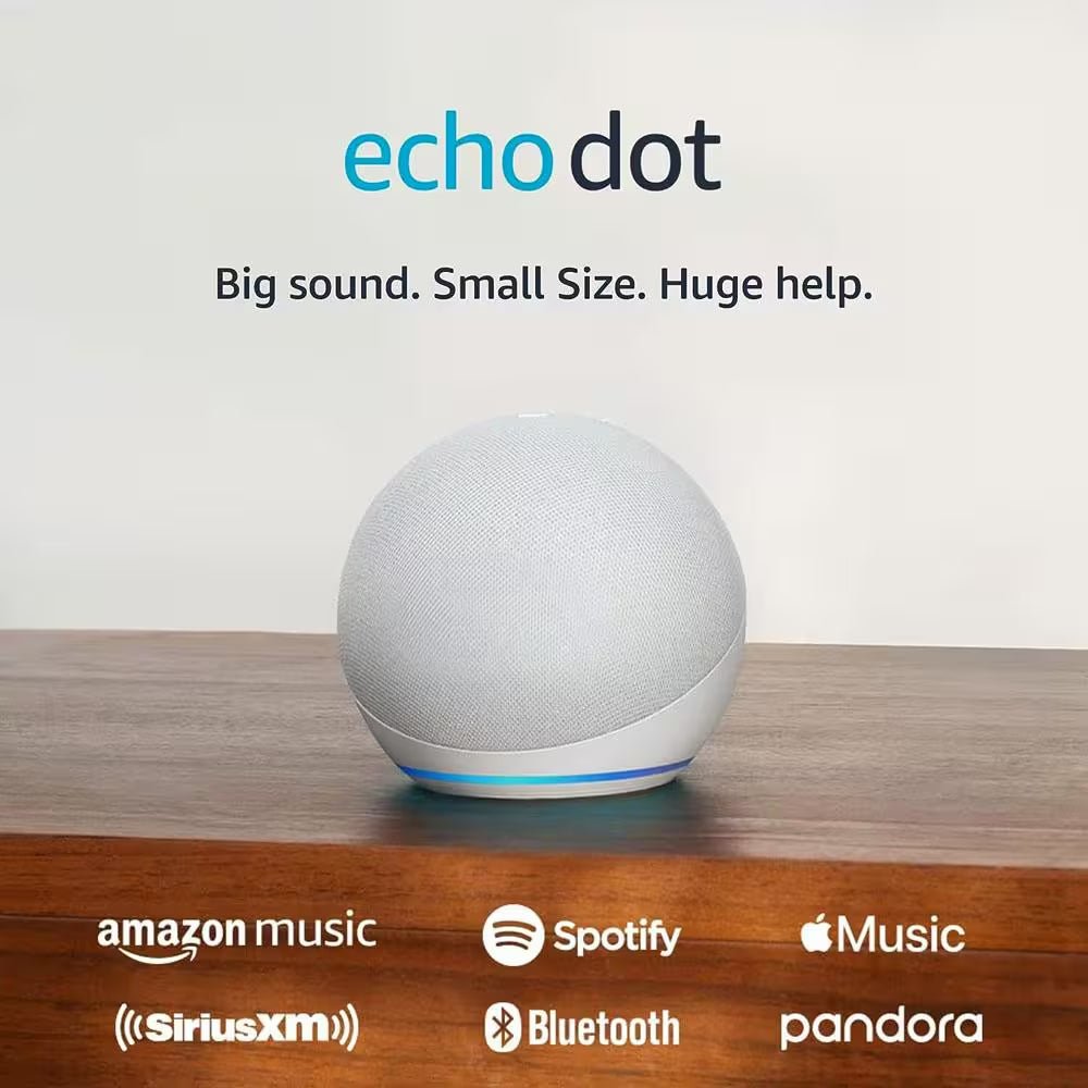 Echo Dot 5th Gen Smart Speaker Voice Control Alexa Glacier White - PREMA TIME - Prema Time