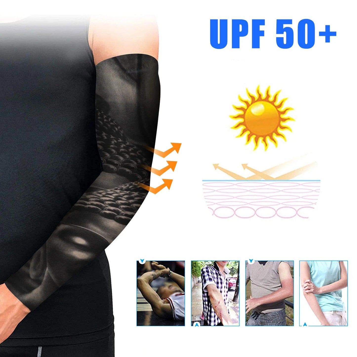 UV Protection Cooling Arm Sleeves 10Pcs - UPF 50 Compression Men Women Sports | PREMA TIME - Prema Time