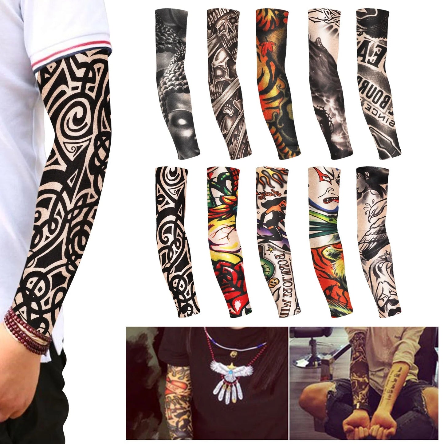 UV Protection Cooling Arm Sleeves 10Pcs - UPF 50 Compression Men Women Sports | PREMA TIME - Prema Time